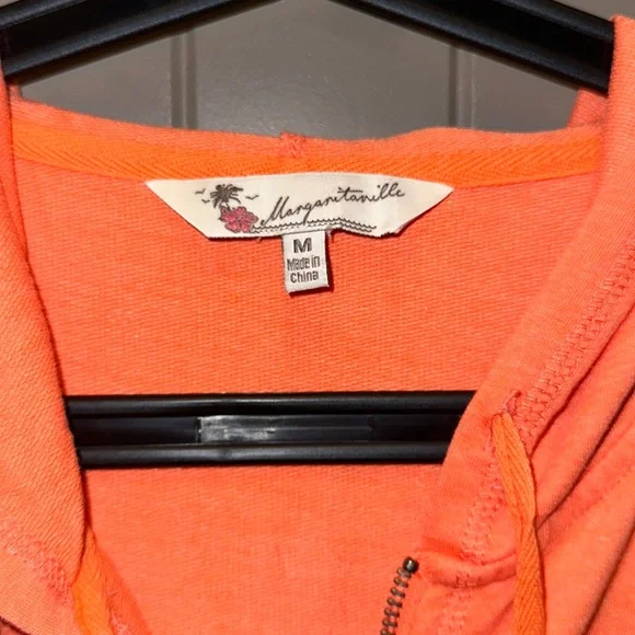 Margaritaville Orange Zip Up Hoodie - Picture 5 of 6